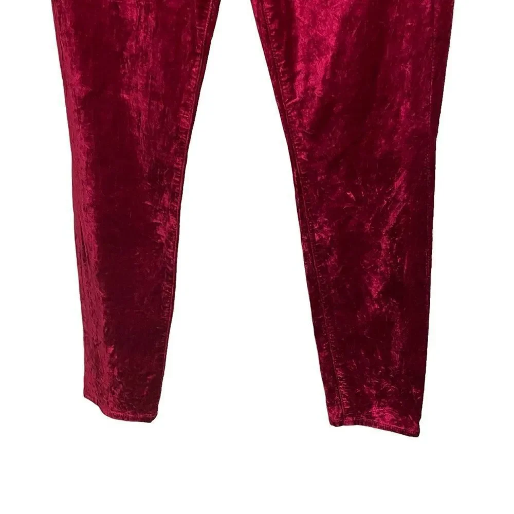 JEN7 by 7 For All Mankind Crushed Velvet Ankle Skinny Jeans Pants Size 4 - Picture 4 of 8